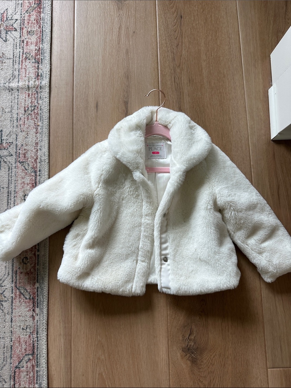 The Children's Place White Plush Faux-Fur Girls' Jacket